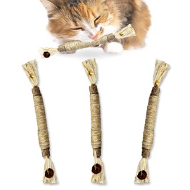 SunGrow Delicious Pet Snack Silvervine Sticks, Chewable Corn Husk and Insect Lean Fruit, Perfect Teeth Care for Cats, Rabbits and Other Pets, 3 Pcs