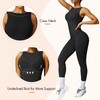 OEAK Womens Sleeveless Jumpsuits Crew Neck Unitards Scrunch Butt Tummy