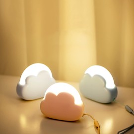 Annmore Baby Gift for Birth Girl 3 Pieces Clouds Night Lights Children Dimmable Snooze Lights Portable Nursing Light