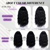 CURLCRAZY Short Wavy Wigs for Women Black Bob Wave Wig