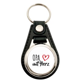 huuraa Grandpa Keyring with Heart Pendant with Motif for the Greatest People Gift Idea for Friends and Family, Metal with faux leather