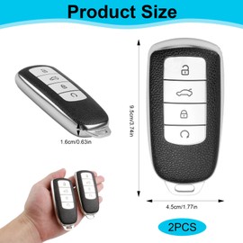 2 Pcs Key Fob Cover Compatible with Chery Omoda 5, Tiggo 8 Pro, and Tiggo 8 Plus Smart Remote Key Fob Cover Against Scratches Bumps TPU Key Holder 4 Buttons Protect Keys from Scratches and Damage