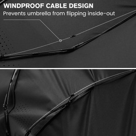 G4Free 46 Inch Windproof Foldable Travel Umbrellas Double Canopy with Strong Fiberglass Frame and Windproof Cable Auto Open & Close