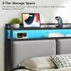 HOOBRO Queen Size Upholstered Headboard, Storage Headboard with Charging Station