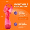 O2COOL O2COOL Deluxe Handheld Battery Powered Water Misting Fan (Raspberry)