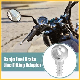 REPAIROCK 16mm ID 10mm OD Banjo Bolt Hose Barb Fittings Universal Banjo Fitting Fuel Line Adapter Connector for Motorcycle Car Silver Tone - Pack of 1 Auto Replacement Parts