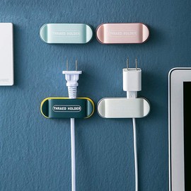 4every 4 pieces Clamp Cable Plugs Organizer,Plug Wire Holder Hook Cable Retainer, Cable Clips Retainers Wire Storage Self-Adhesive,Management for office desktop, kitchen table top