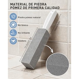 Piedra Pomez Cepillo para Baño 4 Piezas, Cepillo Baño de Mango Largo Antideslizante, para Eliminar la Cal, El Óxido y Los Óxidos de Los Inodoros, Una Limpieza Rápida