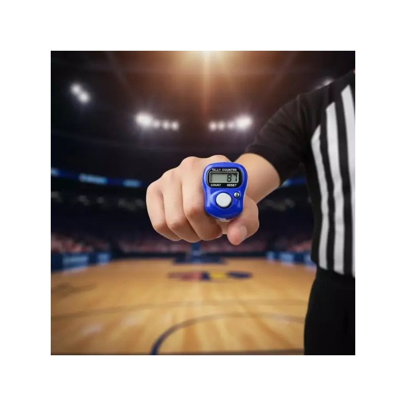 1Pc Blue 5자리 LED 디지털 행 카운터 디스플레이 클리커 핸드헬드