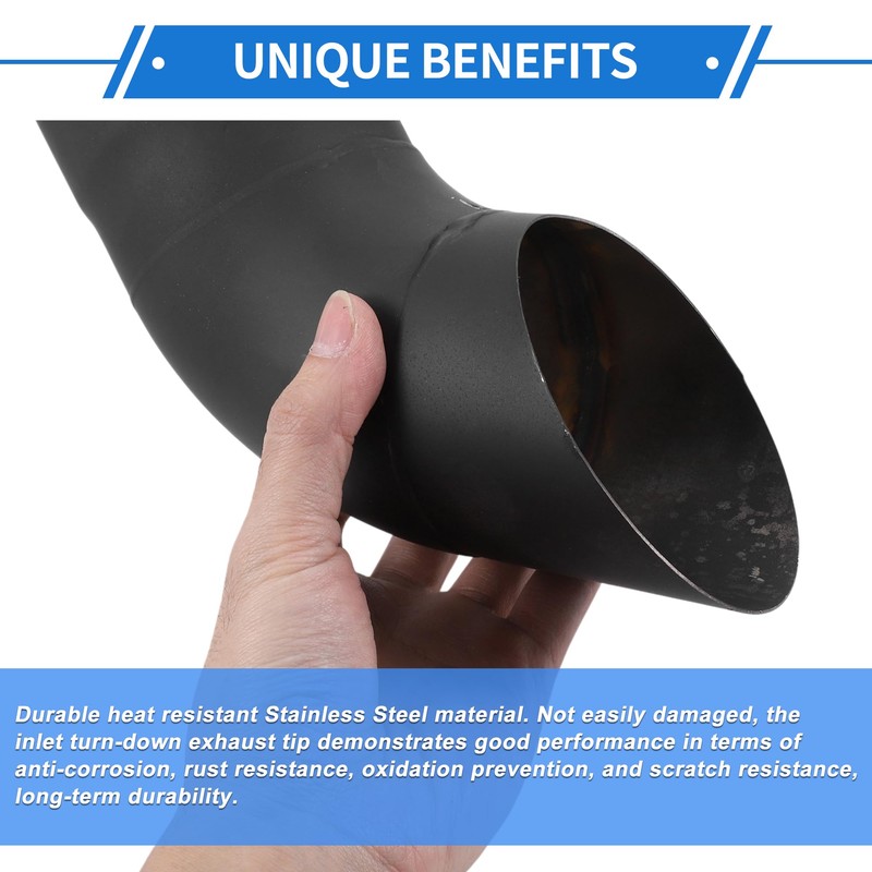 X AUTOHAUX 3.50" ID Inlet Turn Down Exhaust Tip T304