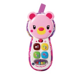 VTech Peek and Play Phone, Kids Mobile Phone Toy, Educational Toy for Sensory Play, Gift for Babies, Suitable for Girls and Boys Aged 3 Months +, Pink, English Version