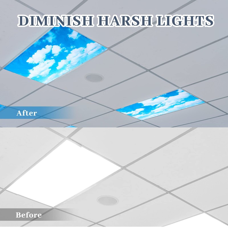 ROCEEI 8 Pcs 4 x 2 Feet Fluorescent Light Covers