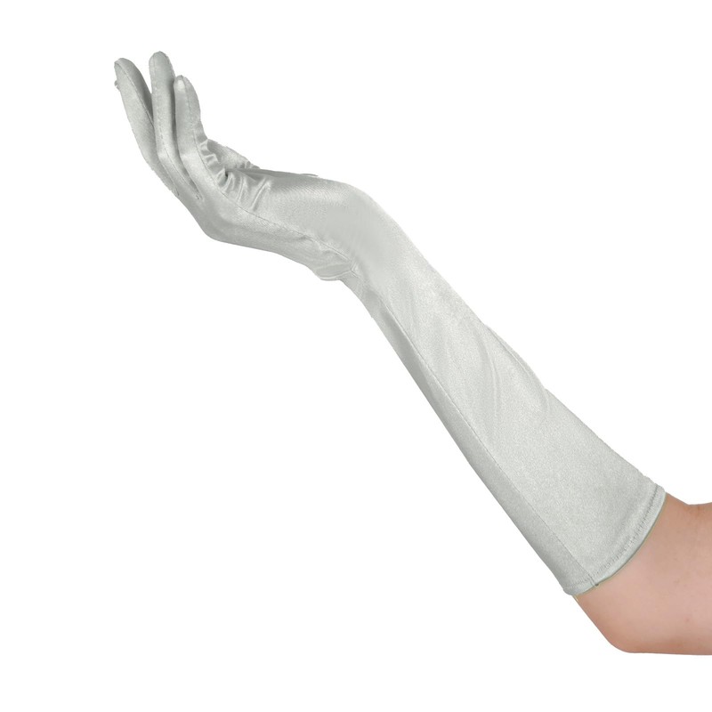 Lystaii Long Opera Party 20s Satin Gloves Stretchy Elbow Length