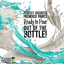 Pouring Masters Tropical Turquoise Acrylic Ready to Pour Pouring Paint â Premium 8-Ounce Pre-Mixed Water-Based - for Canvas, Wood, Paper, Crafts, Tile, Rocks and More
