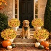12 Bundles Artificial Fall Flowers, UV Resistant Faux Mums for