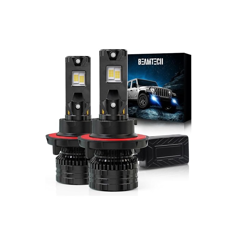 BEAMTECH H13 Bulbs, 900% Brighter Canbus Ready Light or Fog