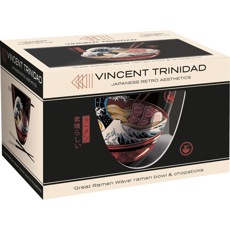 VINCENT TRINIDAD (GREAT RAMEN WAVE) RAMEN BOWL AND CHOPSTICKS SET
