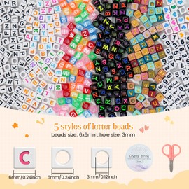 FZIIVQO 1120Pcs Acrylic Square Letter Beads, 5 Colors 6x6mm Alphabet Beads with Number Beads Hearts Beads for Jewelry Making, DIY Necklaces, Key Chains, Friendship bracelets