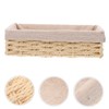 NOLITOY Handwoven Storage Basket Compartment Fabric Lined Woven Organizer for