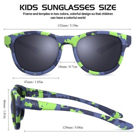 ACBLUCE Kids Polarized Sunglasses for Boys Girls Child Teen Youth Sport TPEE Unbreakable Frame with Adjustable Strap for Age 5-13