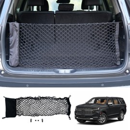 Maxzina Cargo Net Compatible with 2015-2025 Chevy Tahoe Truck Bed Cargo Net 3.15'×0.92' Double Layer Envelope Style Dense Mesh Trunk Organizer for 2024 Tahoe Exterior Accessories