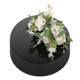 Thyle 10 Inch Acrylic Round Mirrors for Tables Centerpieces Circle Mirrors Candle Plates for Wall Wedding Table Centerpieces for Baby Shower Party, Thickness 1 mm(Black,12 Pcs)