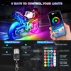 12Pcs Motorcycle LED Light Kit with Brake Light Turn Signal,