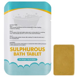 ManuFeiFei Natural Organic Sulfur Bath Tablet, Hot Spring Bath Salt, Mineral Bath Soak for Detoxing, Deep Cleansing, Oil Balancing, Oily Skin, Dry Itchy Skin 2 Count