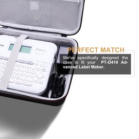 LTGEM Case Compatible with Brother P-Touch PT- D610BT / PT-D410 / PTD600 / PT-D460BT/ PTD400AD Label Maker, Black+Gray