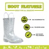 Western Chief Girls Glitter Rain Boot, Silver, 1 M US