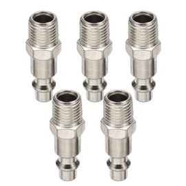 HARFINGTON 5pcs Industrial Air Plug 1/4" NPT Male M Style High Flow Quick Connect Air Fittings Air Compressor Accessories