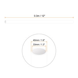 Rebower 33mm x 40mm Dust Collection Clear PVC Pipe 12" Plastic Rigid Tubing Round Drain Pipe, [for Dust Collection Systems]