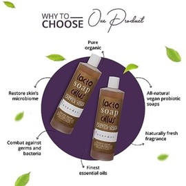 Probiotic+Vegan Castile Soap Lactosoapcillus - Naturally Refreshing Multi-Purpose Liquid Soap - Lavender - Plant-Based Ingredients with Probiotics, Natural Ingredients - No Artificial Fragrances(16oz)