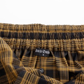 SCARLET DARKNESS Women's Victorian Plaid Maxi Skirt Elastic High Waist A-line Medieval Costume Skirt, Yellow plaid