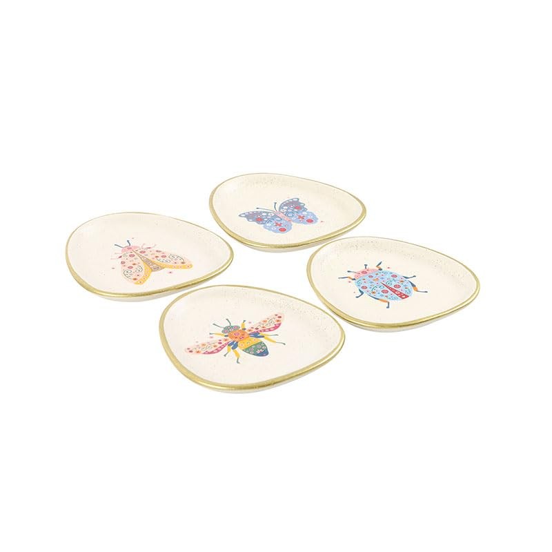 Something Different Wholesale Set of 4 Floral Bug Trinket Dishes