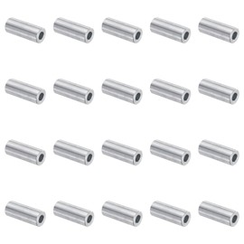 uxcell 20pcs Aluminum Spacer 5mm Bore x 10mm OD x 25mm Length Screw Standoff Bushing Plain Finish Round Metal Spacer for M5 Screws Bolts and Rods