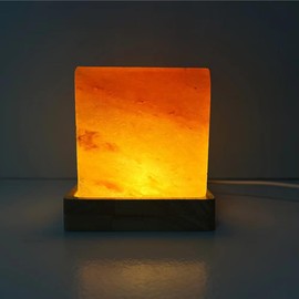 YZYOE USB Himalayan Warm Light Salt Lamp, Atmosphere Decorative Salt Lamp with Solid Wood Base, Natural Crystal Rock BedHead Night Lamp, Gift of Handicrafts for Friends.