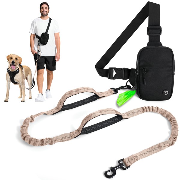 SimplePaws Hands Free Dog Leash with Poopy Bag Dispenser and