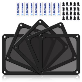 Dust Filter PC 120mm for Computer Cooler Fan/PSU/Routers Nylon 80 Mesh, Magnetic Frame PC Fan Dust Mesh PC Cooler Filter Dustproof Computer Fan Grills (Nylon, 120 * 120mm, 5pcs, Black)