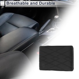X AUTOHAUX Car Center Console Cover Car Armrest Cover 12.60"x7.87"x1.97" Black Napa Leather