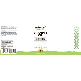 Nutricost Essentials Vitamin E Oil (8 Ounces / 230,000 IU) | Vitamin E Oil for Skin, Hair, and Nails
