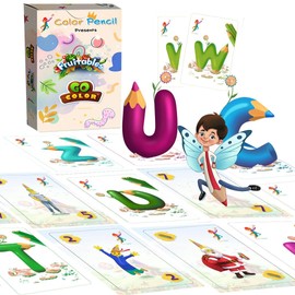 Color Pencil GoColor & Fruitable Flash Card Combo | Set of 60 Cards to Teach Colors, ABCs & Healthy Habits | Educational Game for Kids Ages 2-6