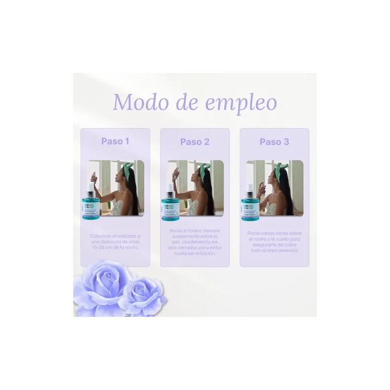 Tónico Facial De Rosas Y Azuleno Vemare Piel Sensible 100