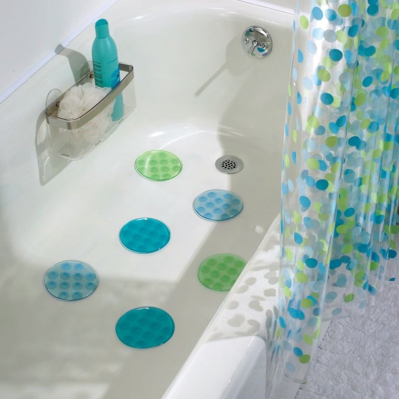 InterDesign Glee Bath Dots, Rain, Set of 6
