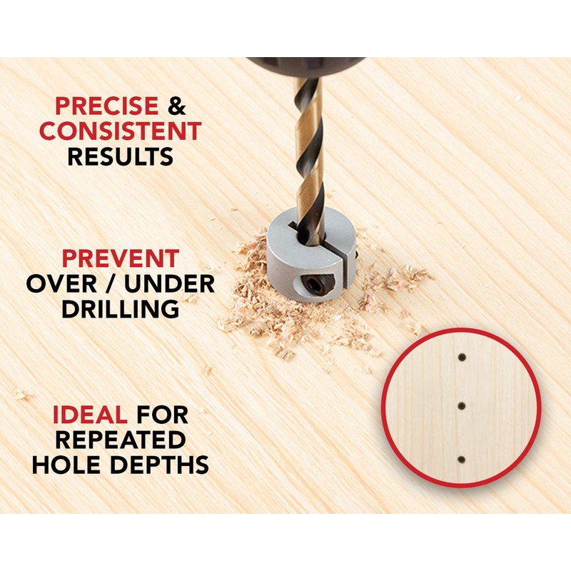 Professional Stop Collar Set - Drill Bit Depth Stop -