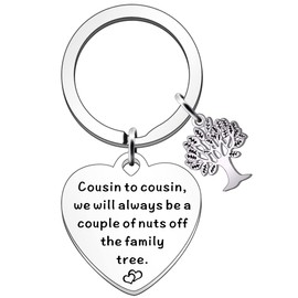 SDOFY Funny Cousin Gifts Family Tree Keyring Cousin Gifts for Women Girls Cousin Birthday Christmas Gifts