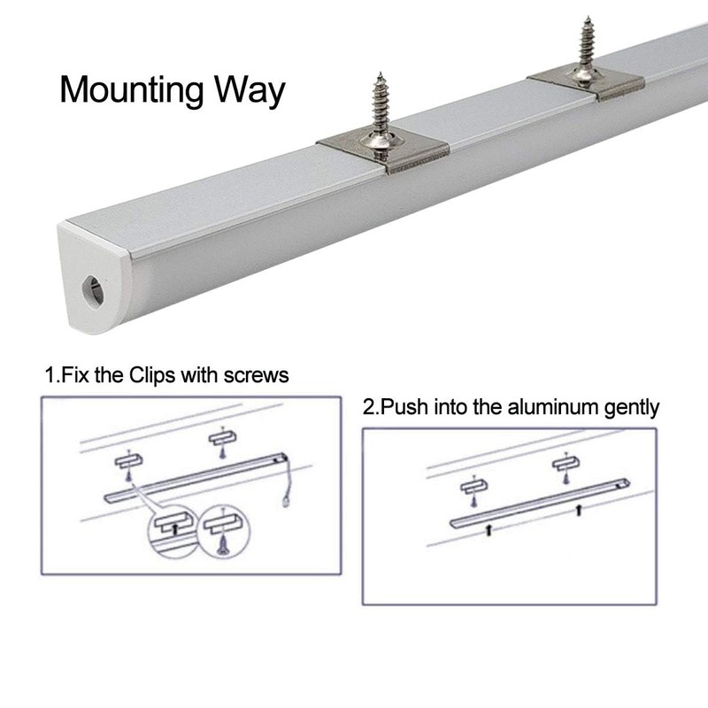 HAMRVL 6-Pack 1ft/30cm 16x16mm Led Aluminum Channel System with Cover