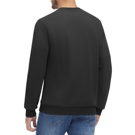 KEFITEVD Black Sweatshirts for Men Pullover Warm Fleece Lined Sweater Long Sleeve Crewneck Sweatshirt Men Outdoor Black 2XL