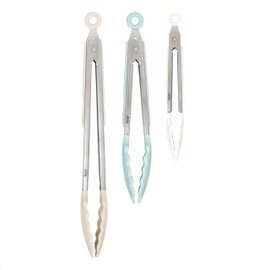 Elements Tongs S/3 7" 9" 12" Silicone Cotton/Blue Haze/Oatmeal