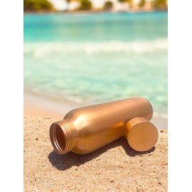 Copper Bottle (34oz/1000ml) Unique Large,100% Pure Copper, Handmade Bottle for Drinking, Heavy Duty & Leak-proof For Home, Office, Yoga and Gifting